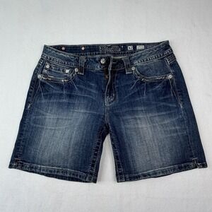 Miss me 32 Women's Jean Shorts Summer Boho Western Stretch Rodeo